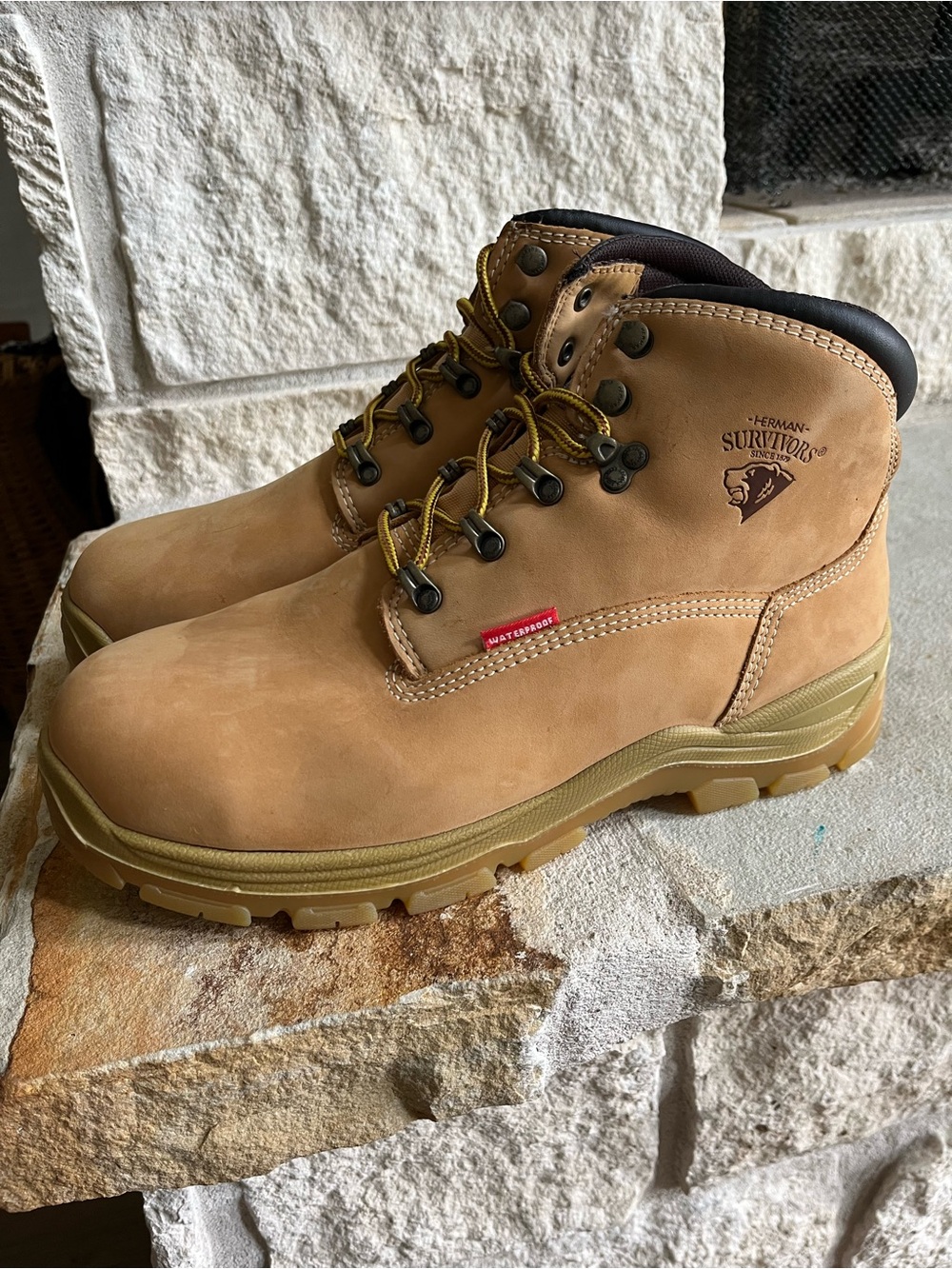 Herman Survivors Tan Work Boots NIB - Picture 3 of 12